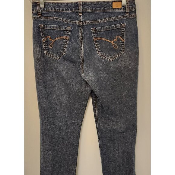 Bandolino Mandie Straight Leg Jeans Mid-Rise Dark Wash Blue Womens Size 12 EUC - Picture 7 of 12